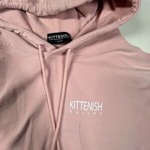 Kittenish Dallas Hoodie Pullover Sweatshirt Drawstring Pink‎ Casual Medium